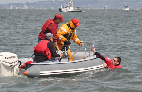 Reaching the coach boat