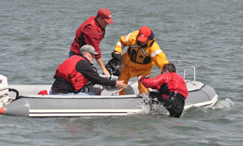 Climbing aboard