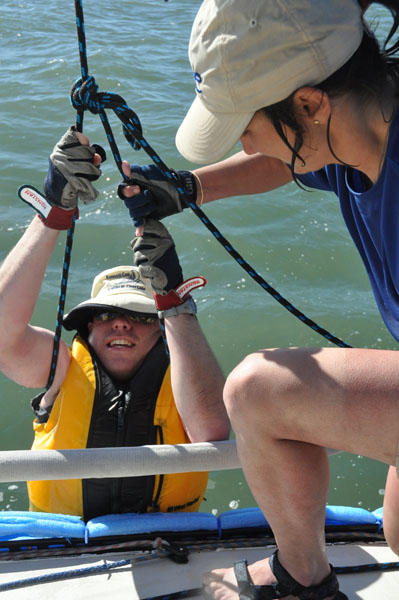 Nathan on the halyard