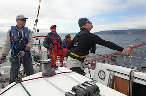 Crew work aboard Ay Caliente!