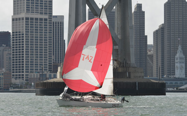 Taz!! passes under the Bay Bridge