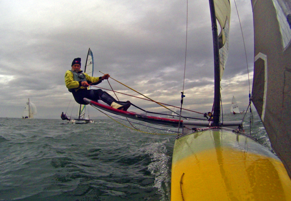 El Toros and one Opti sailing in Potrero Reach. &copy;2010 norcalsailing.com