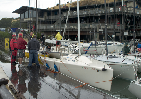 raft-up at RYC in the rain