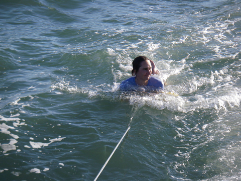 Nat goes swimming