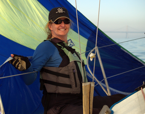 Jennifer on the bow